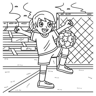 Futbolcu Kız Zıplayan Top 'un şirin ve komik renkli bir sayfası. Çocuklar için saatlerce boyama eğlencesi sağlıyor. Renklendirmek için, bu sayfa çok kolaydır. Küçük çocuklar ve yeni yürümeye başlayanlar için uygun.. 