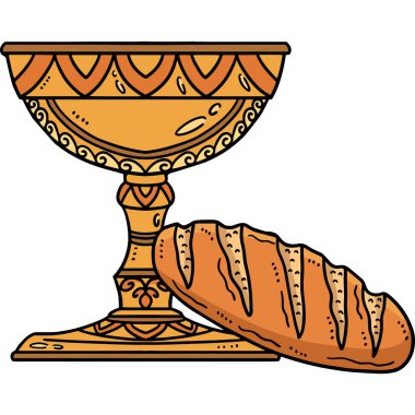 Bu karikatür, Hıristiyan Kadehi ve Yaşam Ekmeği illüstrasyonunu gösterir..