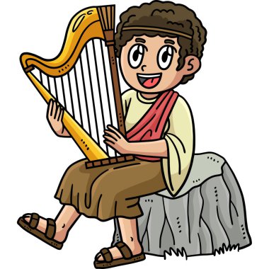 Bu karikatür, arp resimlerini çalan David 'i gösteriyor..