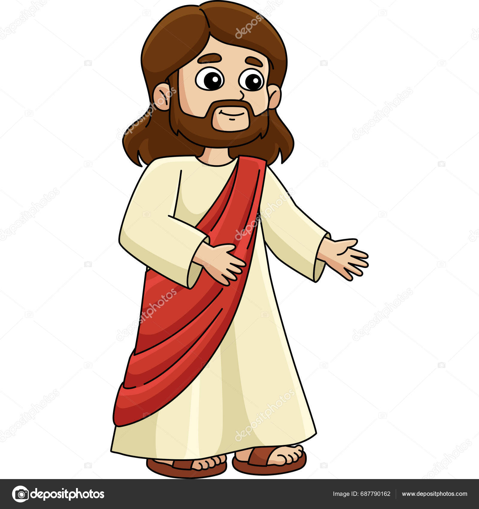 Cartoon Clipart Shows Jesus Messiah Illustration Stock Vector by ...