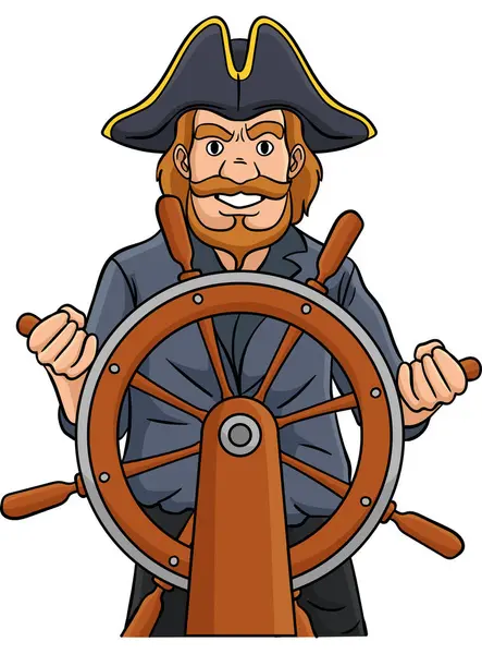 Dieser Cartoon Clip Zeigt Einen Piraten Helm — Stockvektor