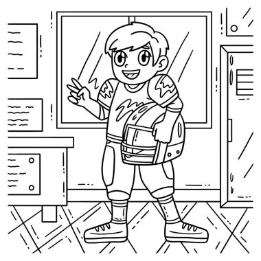 Amerikan Futbolcu Tutucu Miğferinin şirin ve komik renkli bir sayfası çocuklara saatlerce boyama eğlencesi sağlıyor. Renklendirmek için, bu sayfa çok kolaydır. Küçük çocuklar ve yeni yürümeye başlayanlar için uygun..