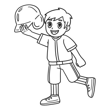 Beyzbol kaskı takan bir çocuğun sevimli ve komik renkli sayfası. Çocuklar için saatlerce boyama eğlencesi sağlıyor. Renklendirmek için, bu sayfa çok kolaydır. Küçük çocuklar ve yeni yürümeye başlayanlar için uygun..