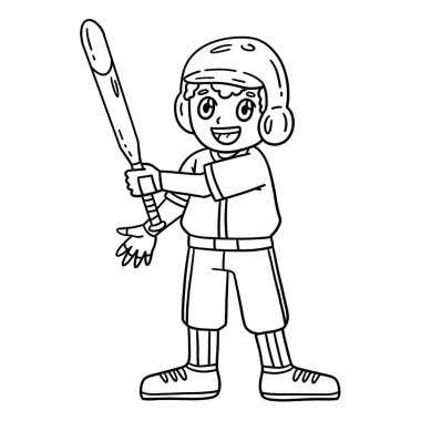 Beyzbol sopası tutan bir çocuğun sevimli ve komik renkli sayfası. Çocuklar için saatlerce boyama eğlencesi sağlıyor. Renklendirmek için, bu sayfa çok kolaydır. Küçük çocuklar ve yeni yürümeye başlayanlar için uygun..
