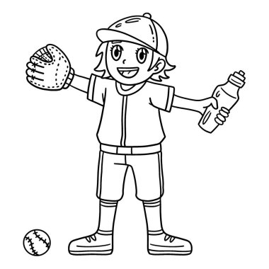 Elinde su şişesi olan bir Beyzbol Kızı 'nın şirin ve komik renkli sayfası. Çocuklar için saatlerce boyama eğlencesi sağlıyor. Renklendirmek için, bu sayfa çok kolaydır. Küçük çocuklar ve yeni yürümeye başlayanlar için uygun..