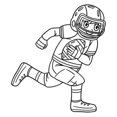 Bir Amerikan Futbolcusunun Top Oynayan sevimli ve komik renkli sayfası. Çocuklar için saatlerce boyama eğlencesi sağlıyor. Renklendirmek için, bu sayfa çok kolaydır. Küçük çocuklar ve yeni yürümeye başlayanlar için uygun..