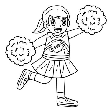 Amerikalı bir ponpon kızın sevimli ve komik renkli sayfası. Çocuklar için saatlerce boyama eğlencesi sağlıyor. Renklendirmek için, bu sayfa çok kolaydır. Küçük çocuklar ve yeni yürümeye başlayanlar için uygun..