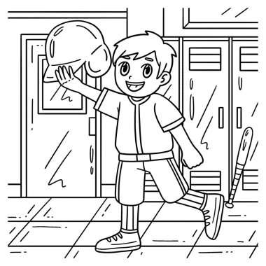 Beyzbol kaskı takan bir çocuğun sevimli ve komik renkli sayfası. Çocuklar için saatlerce boyama eğlencesi sağlıyor. Renklendirmek için, bu sayfa çok kolaydır. Küçük çocuklar ve yeni yürümeye başlayanlar için uygun..