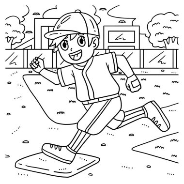 Beyzbolcu çocuğun tabana uzanan sevimli ve komik renkli bir sayfası. Çocuklar için saatlerce boyama eğlencesi sağlıyor. Renklendirmek için, bu sayfa çok kolaydır. Küçük çocuklar ve yeni yürümeye başlayanlar için uygun..