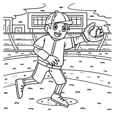 Beyzbol oynayan bir çocuğun sevimli ve komik renkli sayfası. Çocuklar için saatlerce boyama eğlencesi sağlıyor. Renklendirmek için, bu sayfa çok kolaydır. Küçük çocuklar ve yeni yürümeye başlayanlar için uygun..