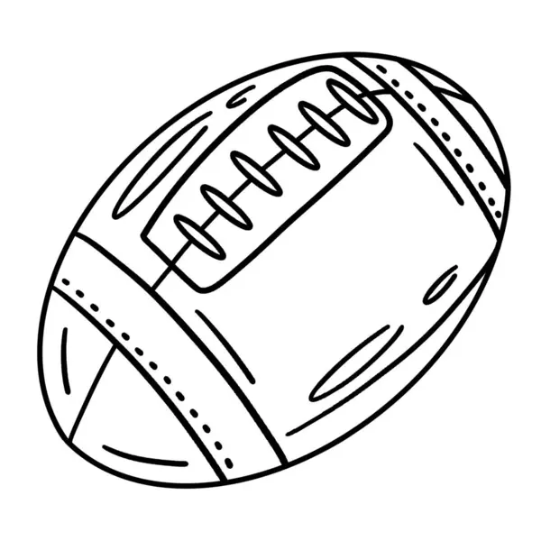 Симпатичный Смешной Раскраски Страницы Американского Футбола Обеспечивает Детям Часы Раскрашивания — стоковый вектор