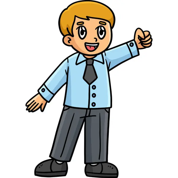 Cuplikan Kartun Ini Menunjukkan Ilustrasi Happy Boy - Stok Vektor