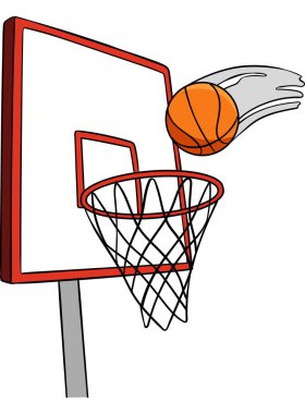 Bu karikatür, basketbol şaplak ve top resimlerini gösteriyor..