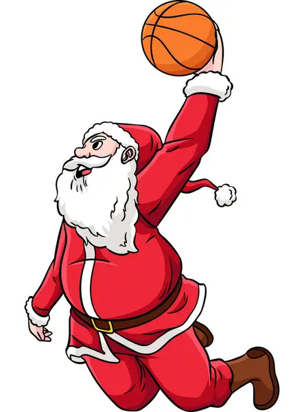 Immagini vettoriali stock di Christmas santa basketball | Depositphotos