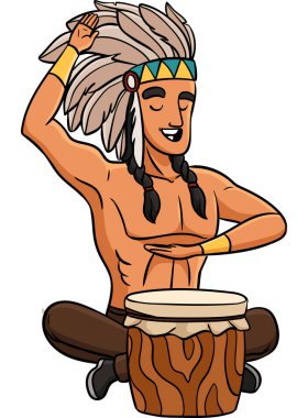 Bu karikatür, Amerikan yerlilerinin davul illüstrasyonunu gösteriyor..