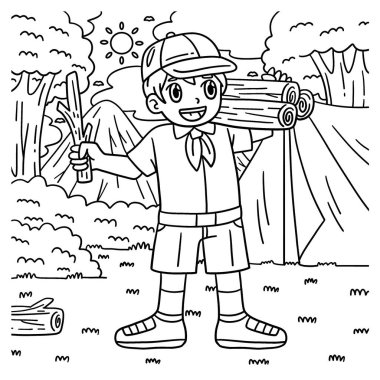 Kamp çocuğu kampçısının sevimli ve komik renkli sayfası. Çocuklar için saatlerce boyama eğlencesi sağlıyor. Renklendirmek için, bu sayfa çok kolaydır. Küçük çocuklar ve yeni yürümeye başlayanlar için uygun..