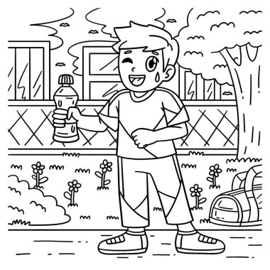 Elinde su şişesi olan bir ponpon kızın sevimli ve komik renkli sayfası. Çocuklar için saatlerce boyama eğlencesi sağlıyor. Renklendirmek için, bu sayfa çok kolaydır. Küçük çocuklar ve yeni yürümeye başlayanlar için uygun.. 