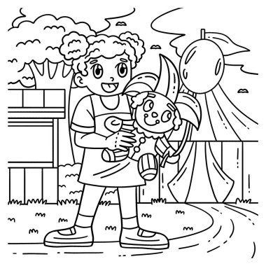 Sirk çocuğunun doldurulmuş palyaço oyuncağıyla sevimli ve komik renkli bir sayfası. Çocuklar için saatlerce boyama eğlencesi sağlıyor. Renklendirmek için, bu sayfa çok kolaydır. Küçük çocuklar ve yeni yürümeye başlayanlar için uygun..