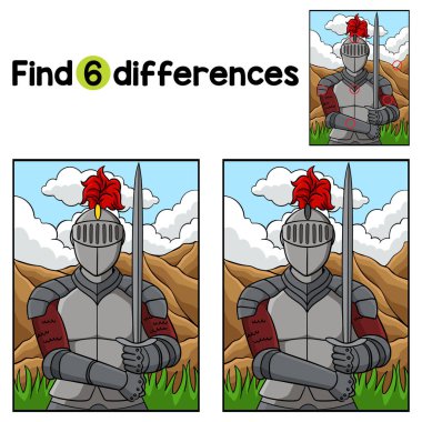 Zırhlı Çocuklar aktivite sayfasındaki farklılıkları bul ya da bul. Çocuklar için eğlenceli ve eğitici bir bulmaca eşleştirme oyunu.
