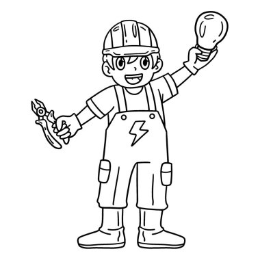 Ampul penseli bir inşaat elektrikçisinin sevimli ve komik renkli sayfası. Çocuklar için saatlerce boyama eğlencesi sağlıyor. Renklendirmek için, bu sayfa çok kolaydır. Küçük çocuklar ve yeni yürümeye başlayanlar için uygun..