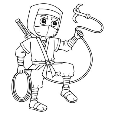 Bir Ninja 'nın yakalama kancalı şirin ve komik renkli sayfası. Çocuklar için saatlerce boyama eğlencesi sağlıyor. Renklendirmek için, bu sayfa çok kolaydır. Küçük çocuklar ve yeni yürümeye başlayanlar için uygun..