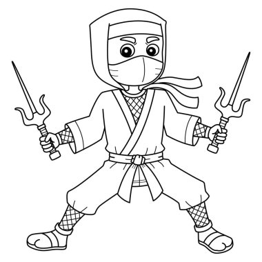 İkiz Sai tutan bir Ninja 'nın sevimli ve komik renkli sayfası. Çocuklar için saatlerce boyama eğlencesi sağlıyor. Renklendirmek için, bu sayfa çok kolaydır. Küçük çocuklar ve yeni yürümeye başlayanlar için uygun..