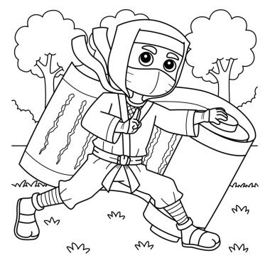 Ninja 'nın Büyük Parşömen Tutuşu' nun sevimli ve komik renkli sayfası. Çocuklar için saatlerce boyama eğlencesi sağlıyor. Renklendirmek için, bu sayfa çok kolaydır. Küçük çocuklar ve yeni yürümeye başlayanlar için uygun..