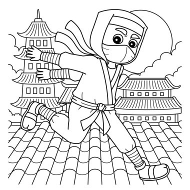 Koşan bir Ninja 'nın sevimli ve komik renkli sayfası. Çocuklar için saatlerce boyama eğlencesi sağlıyor. Renklendirmek için, bu sayfa çok kolaydır. Küçük çocuklar ve yeni yürümeye başlayanlar için uygun..