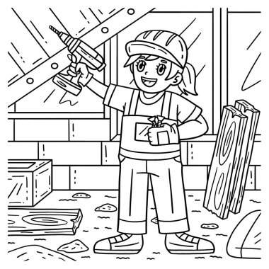 El matkabı olan bir inşaat işçisinin sevimli ve komik renkli sayfası. Çocuklar için saatlerce boyama eğlencesi sağlıyor. Renklendirmek için, bu sayfa çok kolaydır. Küçük çocuklar ve yeni yürümeye başlayanlar için uygun..