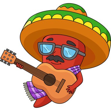 Bu karikatür, Cinco de Mayo Jalapeno illüstrasyonunu gösteriyor..