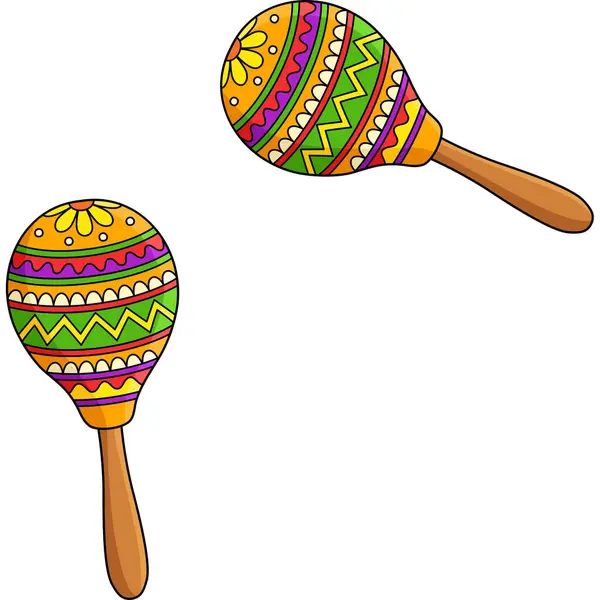 stock vector This cartoon clipart shows a Maracas illustration.