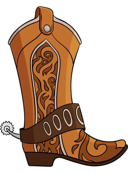 This cartoon clipart shows a Cowboy Boots illustration.