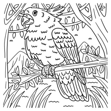 Bir Kakadu Kuşu 'nun şirin ve komik renkli sayfası. Çocuklar için saatlerce boyama eğlencesi sağlıyor. Renklendirmek için, bu sayfa çok kolaydır. Küçük çocuklar ve yeni yürümeye başlayanlar için uygun..