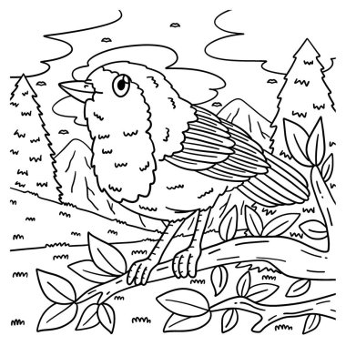 Avrupalı bir Robin Bird 'ün şirin ve komik renkli sayfası. Çocuklar için saatlerce boyama eğlencesi sağlıyor. Renklendirmek için, bu sayfa çok kolaydır. Küçük çocuklar ve yeni yürümeye başlayanlar için uygun..