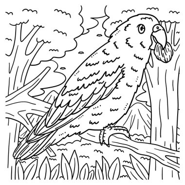 Bir papağan kuşunun sevimli ve komik renkli sayfası. Çocuklar için saatlerce boyama eğlencesi sağlıyor. Renklendirmek için, bu sayfa çok kolaydır. Küçük çocuklar ve yeni yürümeye başlayanlar için uygun..