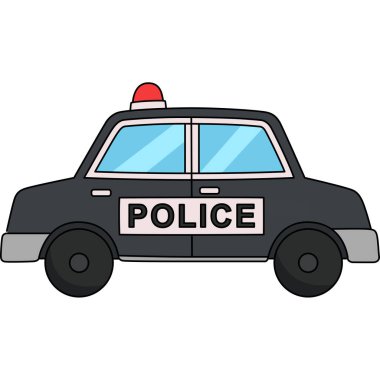 Bu karikatür bir polis arabası illüstrasyonunu gösteriyor.