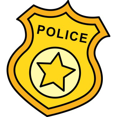 Bu karikatür bir Polis Rozeti çizimini gösteriyor..