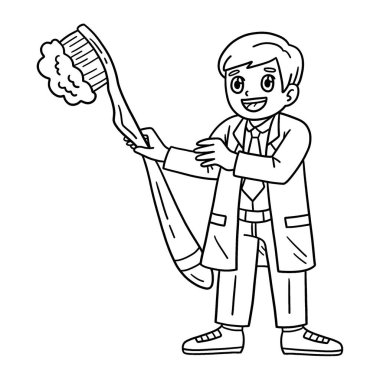 Dev diş fırçalı bir diş hekiminin sevimli ve komik renkli sayfası. Çocuklar için saatlerce boyama eğlencesi sağlıyor. Renklendirmek için, bu sayfa çok kolaydır. Küçük çocuklar ve yeni yürümeye başlayanlar için uygun..