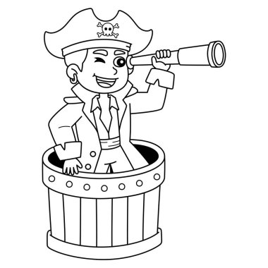 Teleskoplu bir Korsan 'ın sevimli ve komik renkli sayfası. Çocuklar için saatlerce boyama eğlencesi sağlıyor. Renklendirmek için, bu sayfa çok kolaydır. Küçük çocuklar ve yeni yürümeye başlayanlar için uygun..