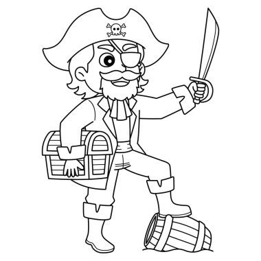 Kılıç tutan bir korsanın şirin ve komik renkli sayfası. Çocuklar için saatlerce boyama eğlencesi sağlıyor. Renklendirmek için, bu sayfa çok kolaydır. Küçük çocuklar ve yeni yürümeye başlayanlar için uygun..
