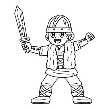 Tahta Kılıçlı bir Viking çocuğunun şirin ve komik renkli sayfası. Çocuklar için saatlerce boyama eğlencesi sağlıyor. Renklendirmek için, bu sayfa çok kolaydır. Küçük çocuklar ve yeni yürümeye başlayanlar için uygun..