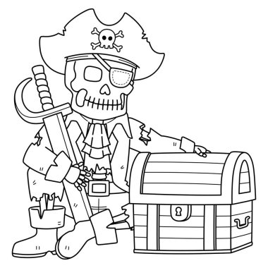 Ölü bir korsanın sevimli ve komik renkli sayfası. Çocuklar için saatlerce boyama eğlencesi sağlıyor. Renklendirmek için, bu sayfa çok kolaydır. Küçük çocuklar ve yeni yürümeye başlayanlar için uygun..
