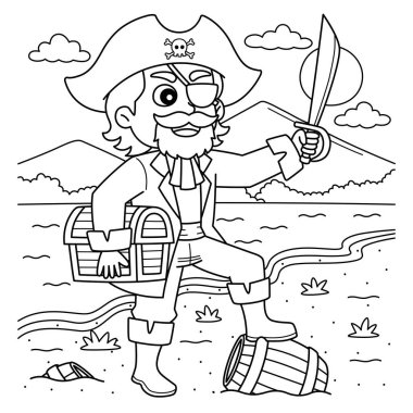 Kılıç tutan bir korsanın şirin ve komik renkli sayfası. Çocuklar için saatlerce boyama eğlencesi sağlıyor. Renklendirmek için, bu sayfa çok kolaydır. Küçük çocuklar ve yeni yürümeye başlayanlar için uygun..