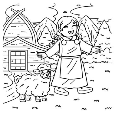 Koyunlu bir Viking çocuğunun şirin ve komik renkli sayfası. Çocuklar için saatlerce boyama eğlencesi sağlıyor. Renklendirmek için, bu sayfa çok kolaydır. Küçük çocuklar ve yeni yürümeye başlayanlar için uygun..