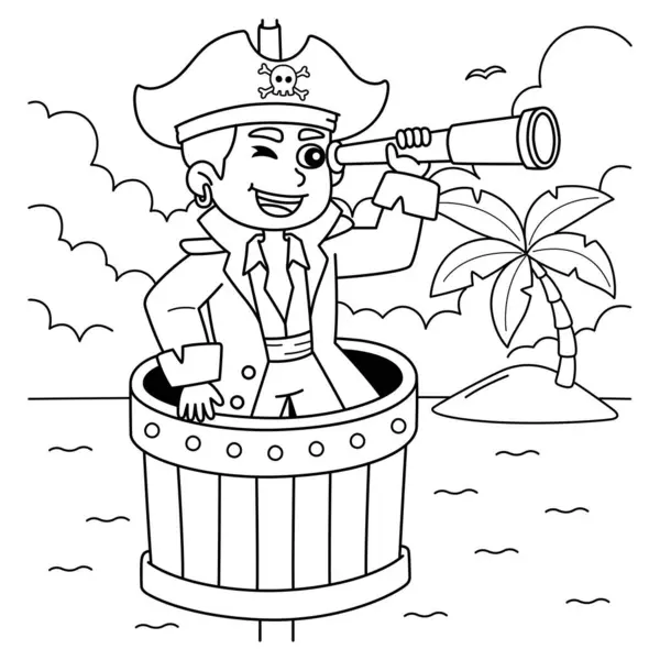 Teleskoplu bir korsanın sevimli ve komik renkli sayfası. Çocuklar için saatlerce boyama eğlencesi sağlıyor. Renklendirmek için, bu sayfa çok kolaydır. Küçük çocuklar ve yeni yürümeye başlayanlar için uygun..