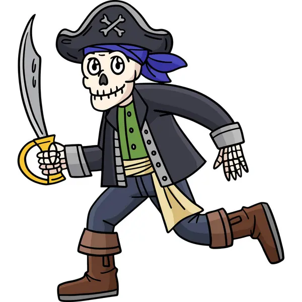 Bu karikatür klibinde Cutlass illüstrasyonlu bir İskelet Korsanı var..