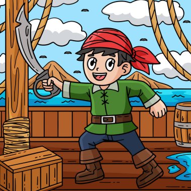 Bu karikatür parçası Korsan Tutucu Cutlass illüstrasyonunu gösteriyor.. 