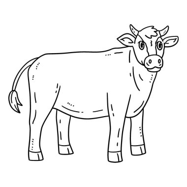Bir sığırın sevimli ve komik renkli sayfası. Çocuklar için saatlerce boyama eğlencesi sağlıyor. Renklendirmek için, bu sayfa çok kolaydır. Küçük çocuklar ve yeni yürümeye başlayanlar için uygun.. 