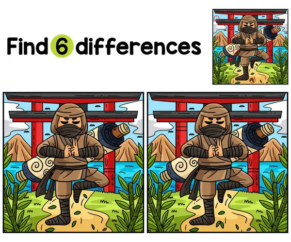 Bu Ninja 'daki farklılıkları Back Kids aktivite sayfasında ara ya da bul. Çocuklar için eğlenceli ve eğitici bir bulmaca eşleştirme oyunu.