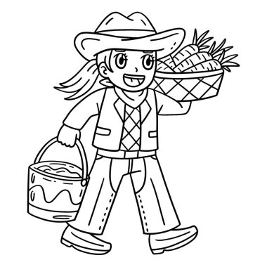 Havuçlu ve kova dolusu suyla Kovboy Kız 'ın şirin ve komik renkli bir sayfası. Çocuklar için saatlerce boyama eğlencesi sağlıyor. Renklendirmek için, bu sayfa çok kolaydır. Küçük çocuklar ve yeni yürümeye başlayanlar için uygun.. 